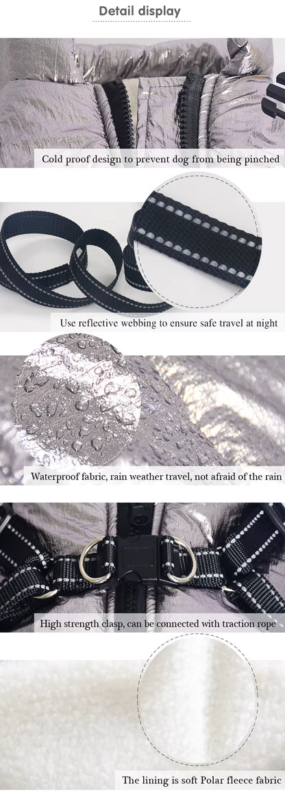 Purrkits Warm Winter Dog Jacket with Built-In Harness